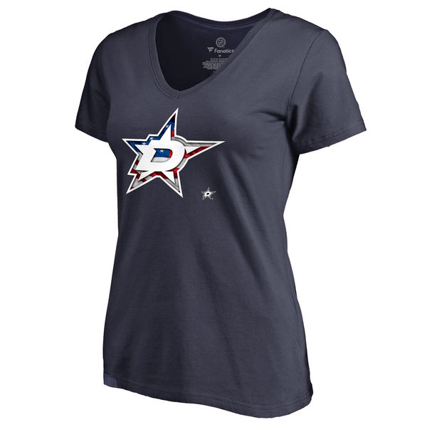 2020 NBA Women Dallas Stars Navy Banner Wave Slim Fit TShirt